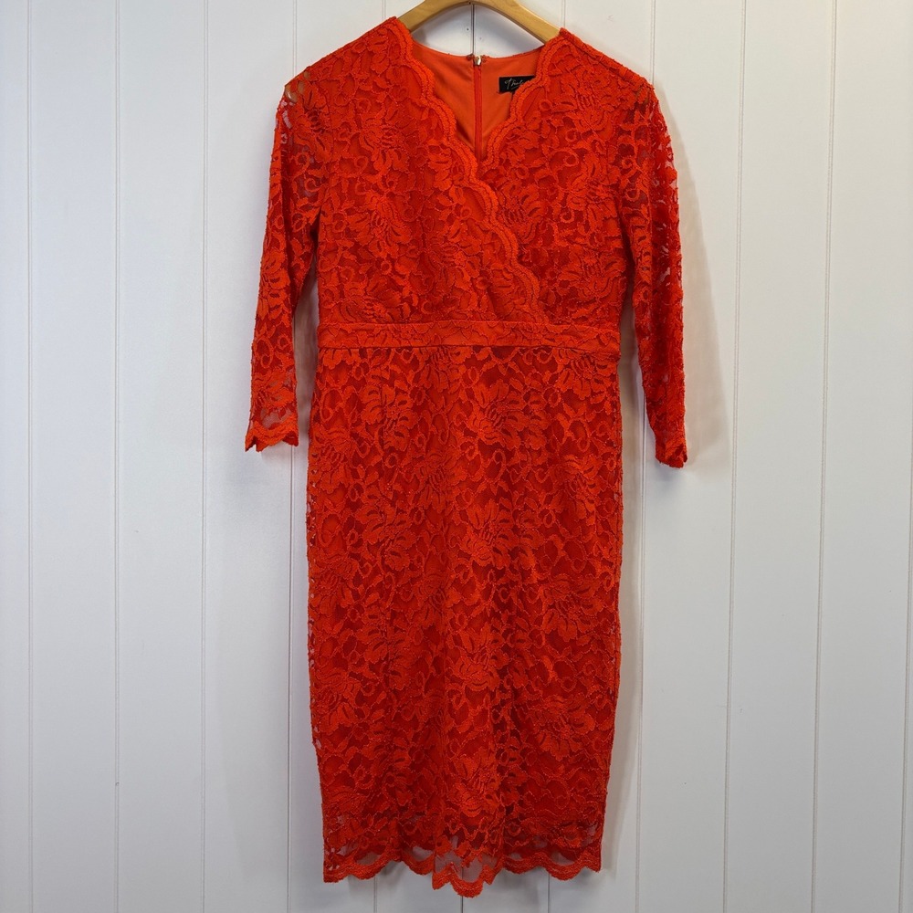 Thalia Sodi Womens Lace Cocktail Dress Size S Orange Old Money Feminine  Chic